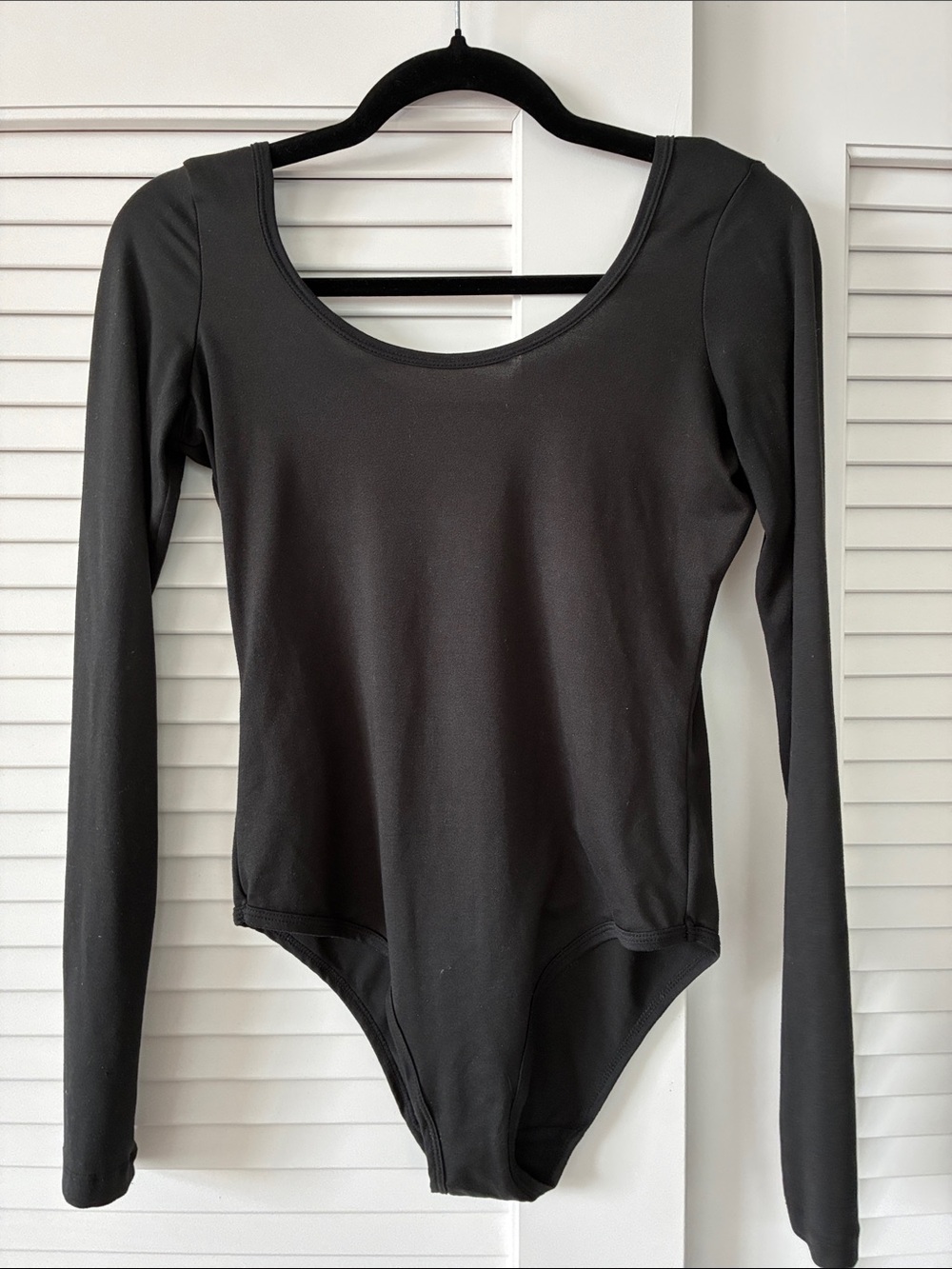Black Long Sleeve Scoop Neck Bodysuit
